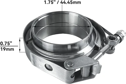 Vista 2 de HFS® Abrazadera de banda V de acero inoxidable 304 con brida macho hembra de liberación rápida para sistema de escape (1.75 PULGADAS)