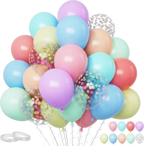 Vista 21 de Funhot Set de Globos Azules y Naranjas, 60 Unidades, Globos Temáticos de Perro, 12 Pulgadas, Globos de Fiesta Pastel Naranja Azul Marino Impresos
