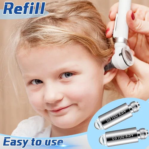 Vista 10 de Funtery 2 bombillas halógenas de repuesto compatibles con Welch Allyn, lámpara de 3.5 V tipo 03100-u para otoscopio Lámpara de repuesto compatible