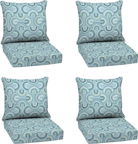 Vista 19 de Arden Selections Juego de asiento profundo para exteriores, 24 x 24, a prueba de lluvia, resistente a la decoloración, asiento profundo y cojín