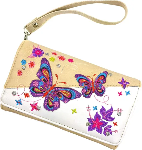 Vista 6 de Zelris Mariposa flor temporada bordado mujeres ocultar llevar bolso cartera conjunto