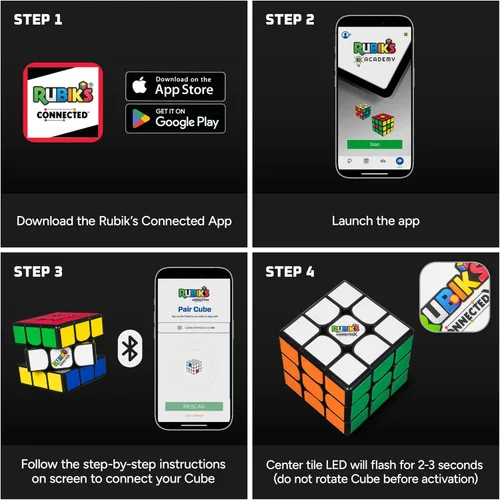 Vista 6 de Cubo Rubik ConnectedX Bluetooth Puzzle Cube & Brain Teaser Fidget Toy