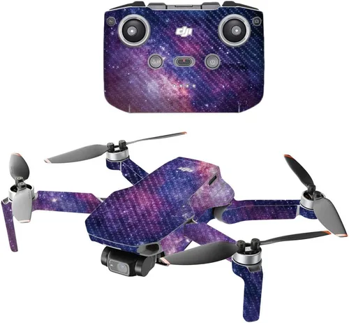 Vista 8 de MIGHTY SKINS Fibra de carbono compatible con DJI Mini 2 Dron portátil - Andromeda Acabado de fibra de carbono texturizado protector, duradero