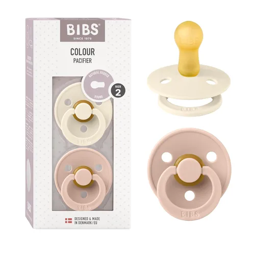 Vista 58 de BIBS - Paquete de 2 chupetes para bebés, goma natural libre de bisfenol A, hechos en Dinamarca, colección Colour, para bebés de 18+ meses, azul bebé