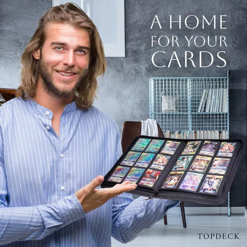 Vista 7 de TopDeck 200 TopLoader Binder - Carpeta álbum de 9 bolsillos para tarjetas - Fundas de almacenamiento seguro TCG - Compatible con Yugioh, Magic the