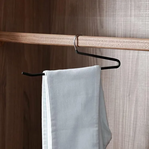 Vista 5 de SHIMOYAMA Perchas para pantalones de extremo abierto, paquete de 5, perchas para pantalones de una sola barra, colgador semiabierto para pantalones