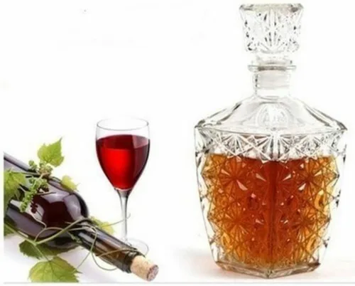 Vista 3 de Anso Decantador de cristal de cristal para whisky, dispensador de botellas, licor, vino, vodka, alcohol (8.5 fl oz)