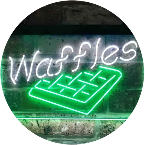 Vista 17 de ADVPRO Waffles Snack Café - Letrero de neón LED de doble color, azul y rojo, 12 x 8 pulgadas st6s32-i3820-br