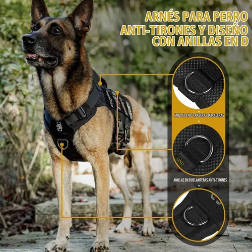Vista 2 de OneTigris - Arnés táctico para perros pequeños, chaleco de perro pequeño sin tirones con asas, transpirable, arnés militar con sistema MOLLE, arnés
