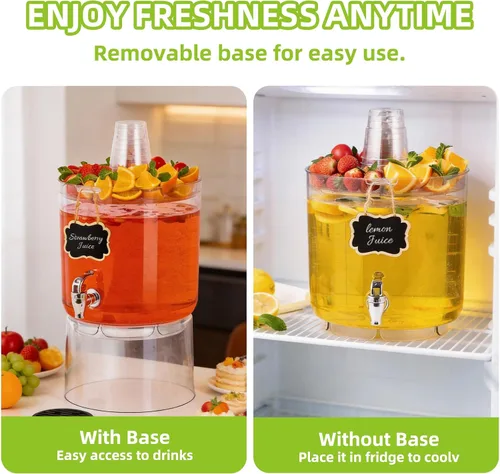 Vista 5 de Dispensador de bebidas de 2 galones para fiestas, dispensador de bebidas sin BPA con grifo sin goteo, dispensadores de jugo con soporte, dispensador