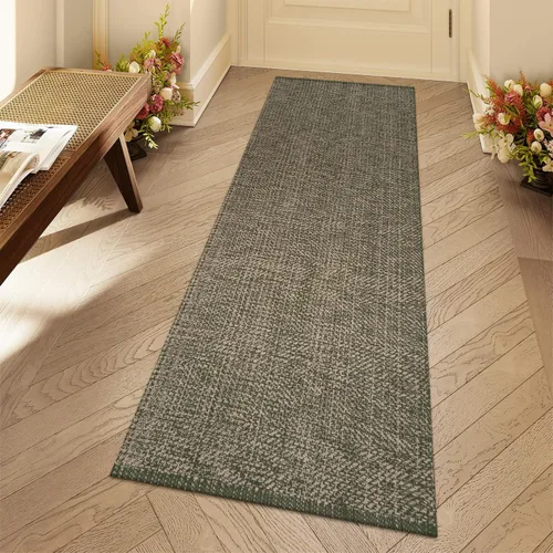 Vista 39 de LEEVAN Alfombra lavable para baño, alfombra tejida negra de 2 x 3 pies para entrada, alfombra de puerta delantera de algodón, alfombras pequeñas
