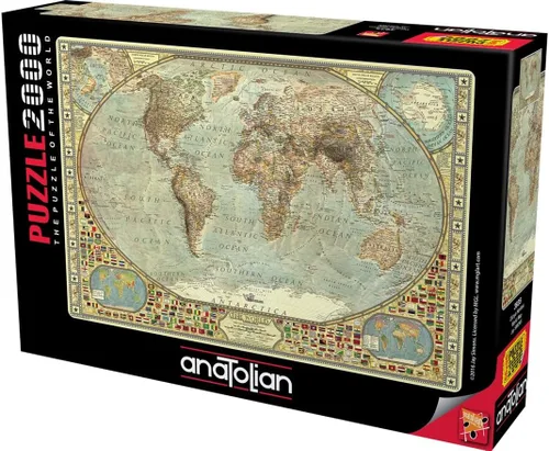Vista 3 de Anatolian Puzzle - Mapa del mundo, Rompecabezas de 2000 piezas, #3935