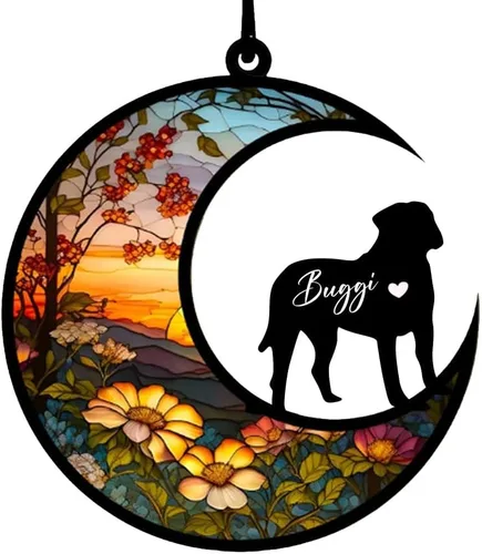 Vista 4 de Atrapasoles conmemorativos personalizados para perros Akita, nombre de perro personalizado, adorno de pérdida de perro, regalo para amantes