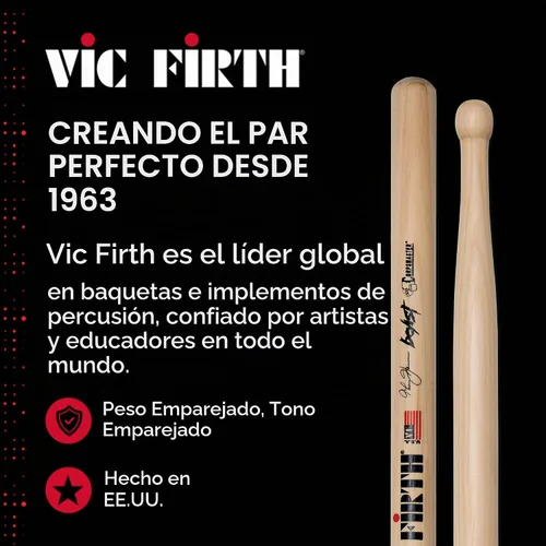 Vista 10 de Baquetas Vic Firth STH4 Corpsmaster Signature Snare Thom Hannum Beast