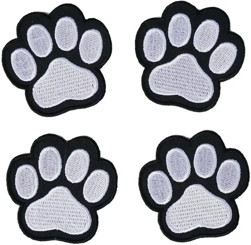 Vista 3 de Graphic Dust Parche bordado para planchar con estampado de pata para perro, cachorro, vida silvestre, linda mochila para camping, senderismo
