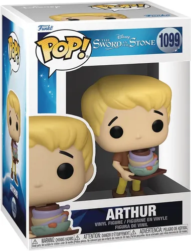 Vista 3 de Funko POP Disney: Sword in The Stone - Figura de vinilo de Arthur [Wart] Pop! (paquete con funda protectora compatible con Pop Box), multicolor