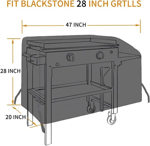 Vista 3 de Outspark - Bolsa de transporte resistente a la intemperie para parrilla Blackstone, para parrilla superior de 36 pulgadas, Negro