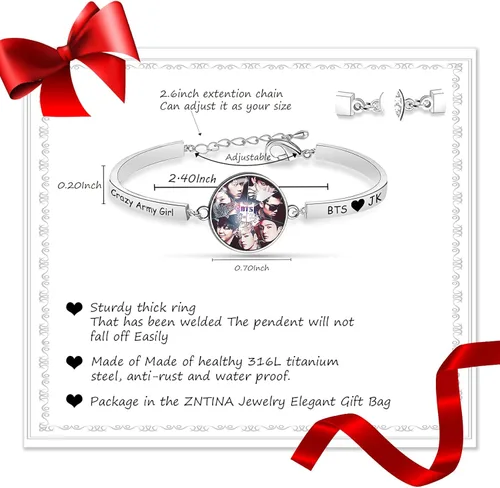 Vista 2 de G-Ahora BT Army Jewelry Crazy Army Girl Bracelet Kpop BT Bangtan Boys Bracelet Gift For BT Fans