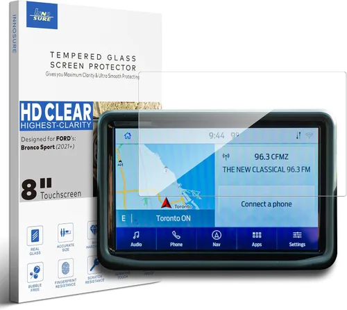 Vista 8 de Protector de pantalla de vidrio templado prémium para Ford Bronco 2021 2022 2023 2024 2025 Accesorios de infoentretenimiento para pantalla táctil