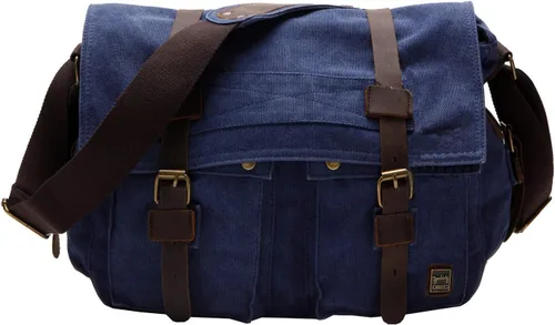 Vista 13 de Bolso de hombro para hombres, bolso mensajero de lienzo militar clásico de Berchirly, de 13.3–17.3 pulgadas, de regreso a la escuela