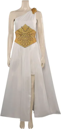 Wocloey Disfraz de Saint Seiya de los Caballeros del Zodiaco Siena Saori Kido Athena Cosplay vestido de búho cinturón trajes para Halloween