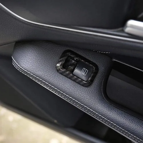 Vista 5 de Marco interior de fibra de carbono ABS para ventana de Mercedes Benz A B C E GLE GLA CLA GLK Class W176 W204 W212 W166 W218