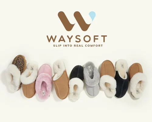 Vista 5 de WaySoft Pantuflas de piel de oveja australiana auténtica, 100% piel de oveja dura para mujer, para interiores y exteriores, pantuflas de lana cálida