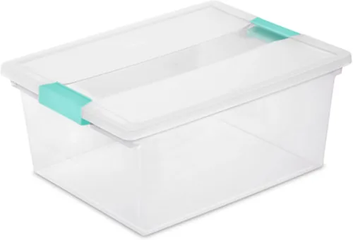 Vista 13 de Sterilite - Juego de 6 cajas con clip, contenedores apilables transparentes de plástico con tapas de cierre, pequeños - Contenedores