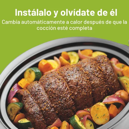 Vista 3 de Hamilton Beach 33660, Olla eléctrica de cocción lenta programable, 6 cuartos de galón, plateada Flexible Cooking Options With 3 Heat and 5 Time