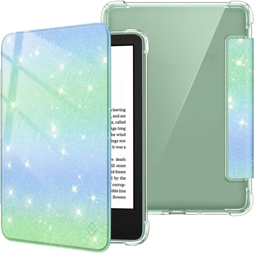 Vista 23 de Fintie - Funda delgada de TPU para Kindle de 6 pulgadas de 11.ª generación 2024/2022, color verde agave Ultra Clear Transparent Soft TPU Back