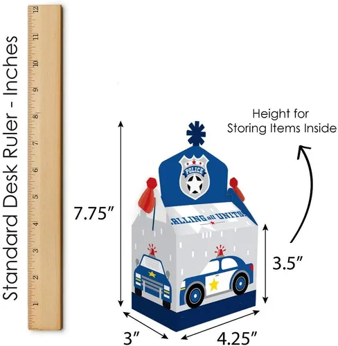 Vista 6 de Big Dot of Happiness Calling All Units - Caja de regalo de policía para fiestas de cumpleaños o baby shower, juego de 12