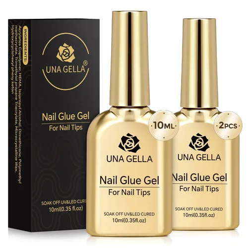 Vista 29 de UNA GELLA - Pegamento para uñas súper fuerte, 2 unidades de 0.3 fl oz, semisólido