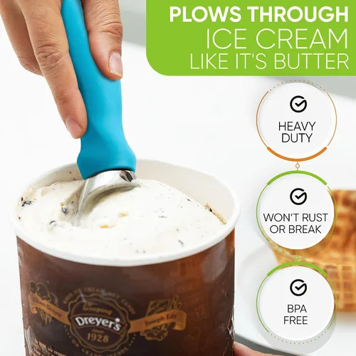 Vista 6 de Spring Chef - Cuchara para helado profesional, fuerte y resistente con mango cómodo, utensilio de cocina de primera calidad para masa de galletas