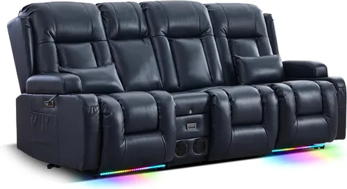 Vista 42 de TUNYI - Sofá reclinable de dos plazas con masaje y calor