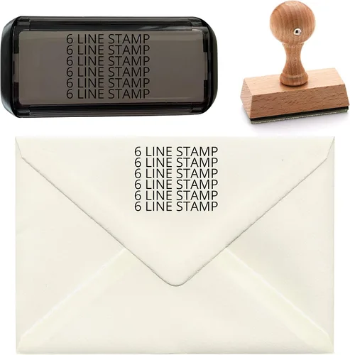 Vista 6 de Sello de goma autoentintado personalizado, sello personalizado de hasta 8 líneas de texto (1 línea)