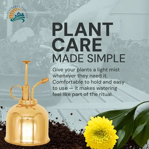 Vista 8 de Regadera de Village Sostenible para Plantas de Interior - Regadera de Latón para Plantas - Elegantes y Resistentes a la Óxido Regaderas para una