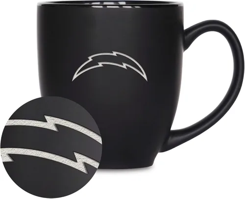 Vista 29 de Rico Industries Taza Bistro Mate Negra de Fútbol Americano NFL de 15 onzas - Para Bebidas Calientes o Frías - Logotipo del Equipo Grabado para una