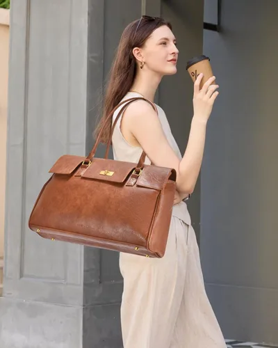 Vista 2 de LOVEVOOK Bolso de Mensajero para Computador Portátil para Mujeres, Bolso de Hombro Cruzado para Computador y Negocios, Profesional, Bolso de Mano