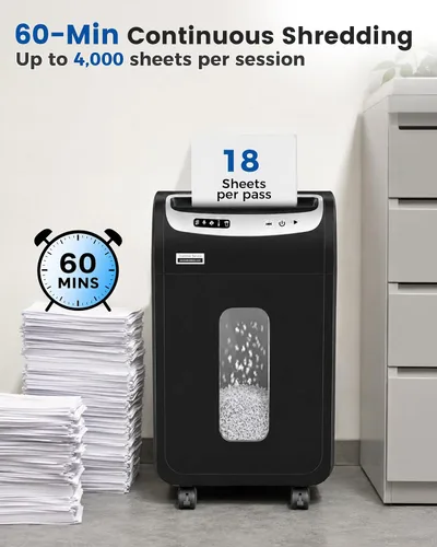 Vista 3 de VidaTeco - Trituradora de papel de microcorte de 18 hojas para oficina