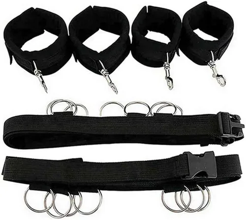 Vista 3 de Bed Bonage Restricciones sexuales para adultos, bandas de resistencia sexual para cama tamaño King, correas de cama, kits de amarres de cama