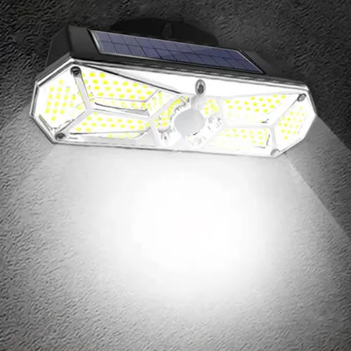 Vista 6 de Luces solares para exteriores, luces solares de jardín, luces de patio, luz LED de pared solar impermeable IP65, luces para exteriores con sensor
