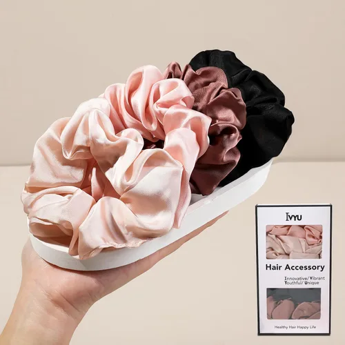 Vista 20 de Lazos pequeños para el cabello para mujer, para cabello grueso o fino, sin arrugas, soporte para cola de caballo sin dañar tu cabello 10 suave