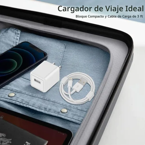 Vista 6 de Carga para cargador de iPhone [certificado MFi de Apple] Paquete de 2 cables Lightning para sincronización de datos con cable de carga USB A, bloque