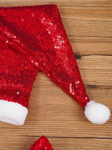 Vista 6 de TiaoBug Disfraz de Navidad para bebés y niñas, disfraz de Papá Noel, conjunto de ropa con sombrero de copo de nieve
