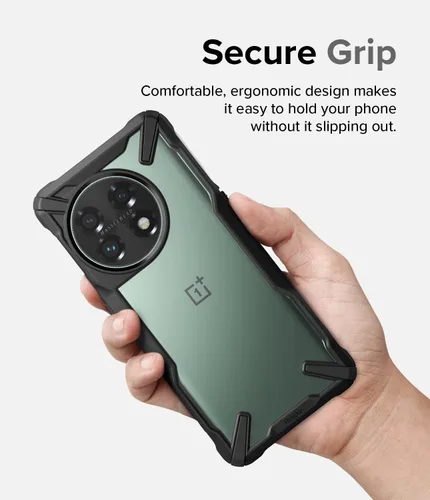 Vista 4 de Funda Ringke para OnePlus 11 5G [Fusion-X Negro] Parachoques aumentados, agarre cómodo, antideslizante, resistente, cubierta protectora a prueba