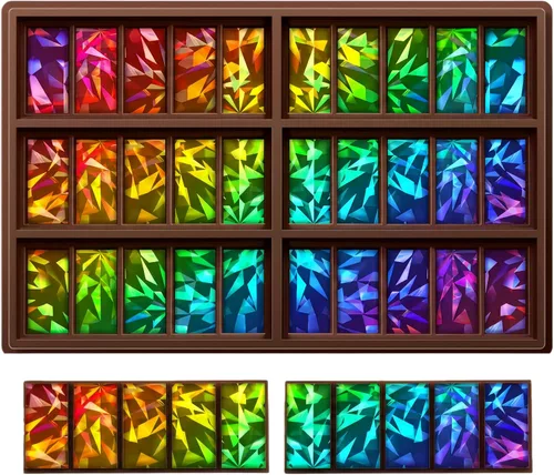 Vista 8 de Ziliny Molde holográfico de barra de chocolate rosa de silicona, barra de chocolate con efecto de luz arco iris, moldes profundos y gruesos