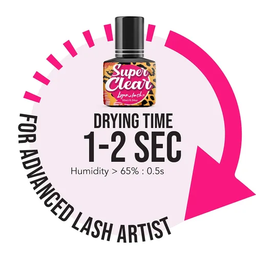 Vista 3 de Lyon Lash Super Clear - Pegamento de extensión de pestañas de 0.2 fl oz 1 a 2 sec tiempo de secado 6 a 8 semanas Suministros adhesivos negros
