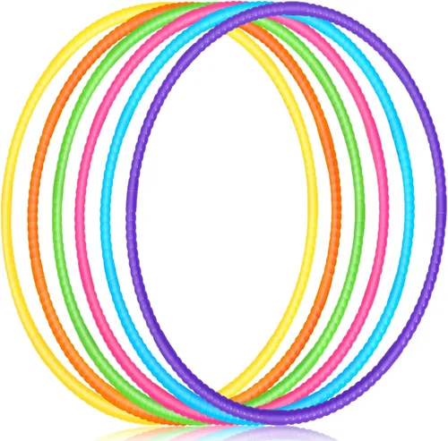 Vista 10 de Sratte 6 piezas de aros de ejercicio desmontables ajustables de plástico, anillos de juguete que se unen con clic, juguetes de color para patio