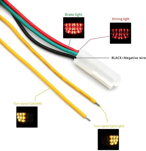 Vista 6 de MZS Luz trasera para motocicleta, LED integrado intermitente transparente compatible con EX 300 EX300 2013-2017