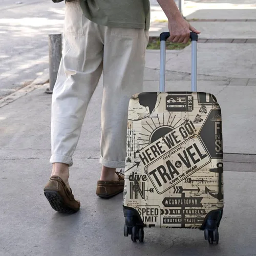 Vista 7 de France Paris Tower - Funda protectora para equipaje, diseño de torre Eiffef, funda elástica para maleta de 18242832 pulgadas, Funda para equipaje-11